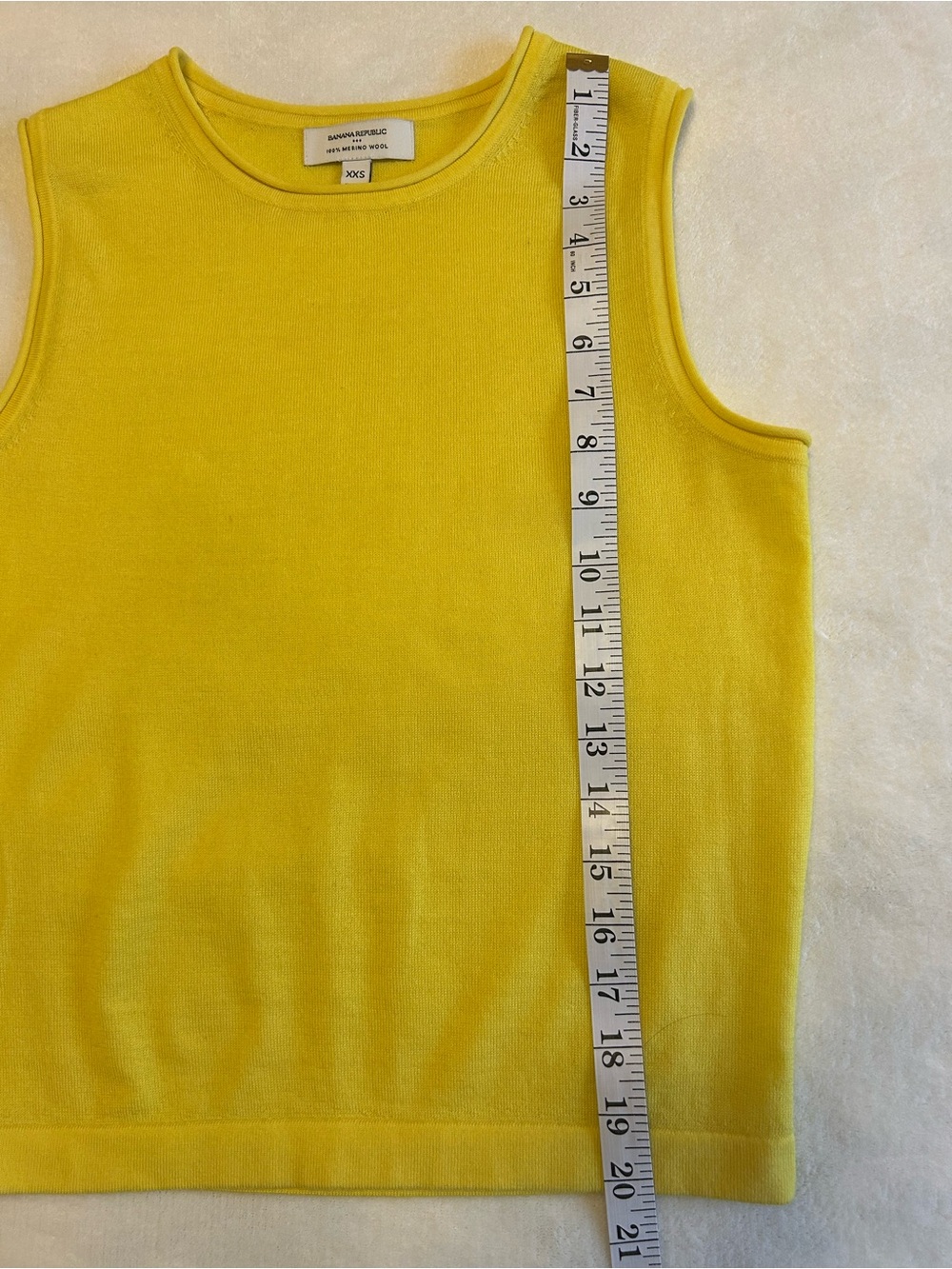 Banana Republic Merino Wool Sweater Shell Lemon Candy, Size XXS, NWOT - Picture 3 of 5
